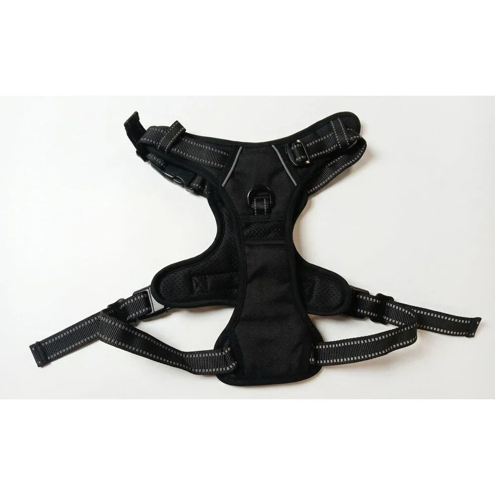 PoyPet Soft/Vest Dog Harness Size L Black Nylon Adjustable Padded